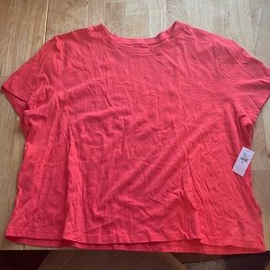NWT orange pink crop tee